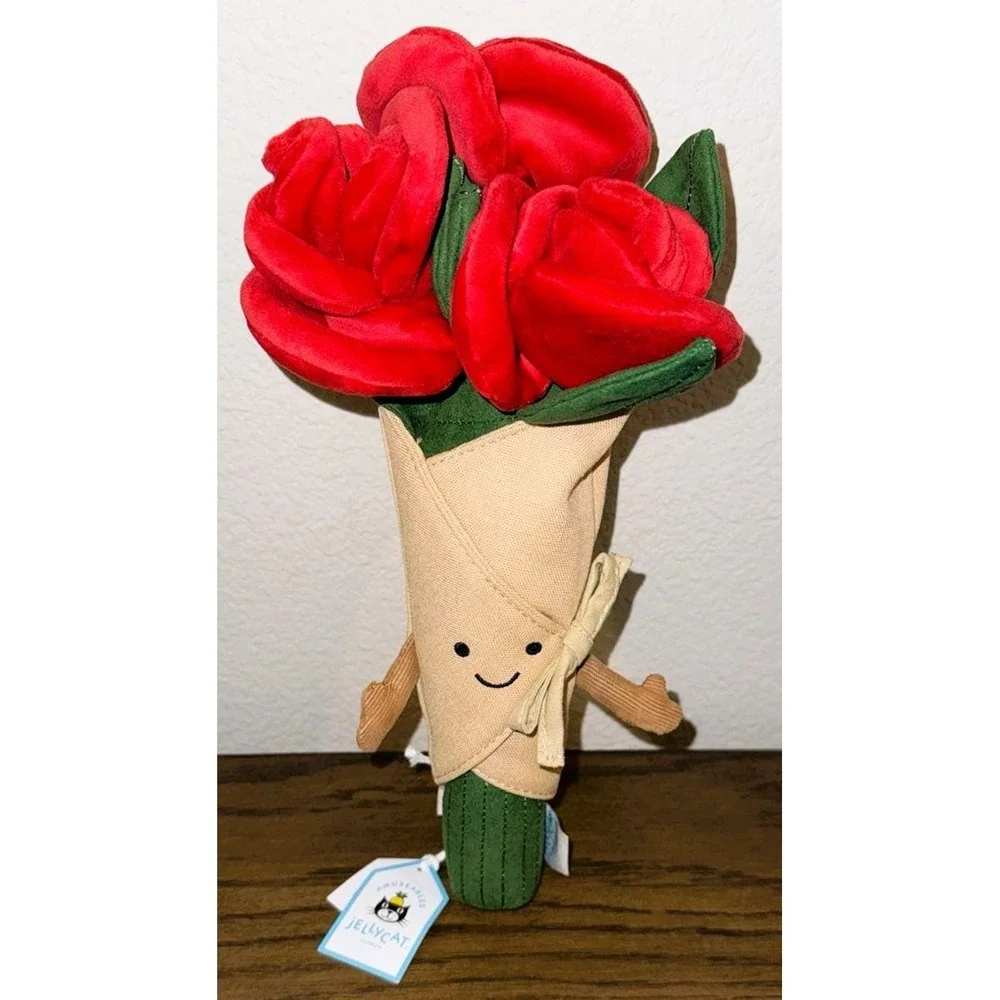 NWT JELLYCAT ROSE BOUQUET Plush Toy Valentine Limited Hard To Find